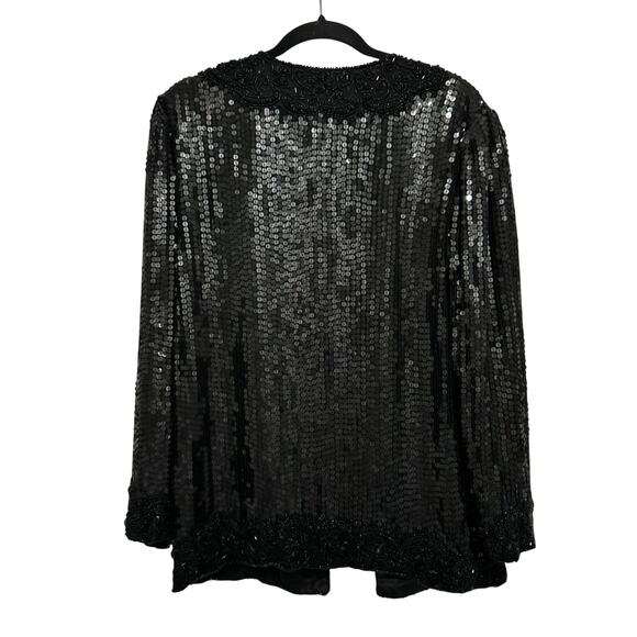 Vintage beaded silk Holiday New Years Dinner Jacket Size small 6 8 - Picture 6 of 8